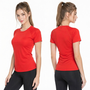 เสื้อยืดผู้หญิง ดรายฟิต คอกลม แขนสั้น สไตล์ลำลอง สตรีทแวร์ ทรงเข้ารูป ระบายอากาศได้ดี ผลิตจากโพลีเอสเตอร์ 100% เหมาะสำหรับวิ่ง - Product Image 2