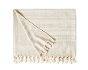 Plaid en coton tissé style bohème avec pompons – Couverture décorative pour canapé, textile de maison en coton personnalisable en gros - Product Image 6