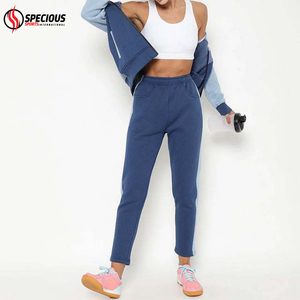 Women's Winter Hooded Casual Solid Two-Piece Fleece Cotton Tracksuit Set with Drawstring Closure Side Pockets Custom Logo - Product Image 5