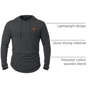 Sudaderas con Capucha para Hombre, Sólidas, Casuales, para Invierno, Transpirables, Elásticas, Ecológicas, de Tela Ligera, Diseñadas para Levantamiento de Pesas y Gimnasio - Product Image 3