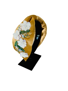 Serre-tête de luxe fait main en perles d'ivoire et d'or pour femmes et filles, brodé de feuilles, rembourré, élégant, accessoire de mode de boutique - Product Image 3