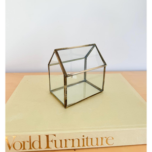 Metal and Glass Geometric House Shape Terrarium Container Display Candle Holder Centre Piece Window Candle Lantern and Planter - Product Image 1