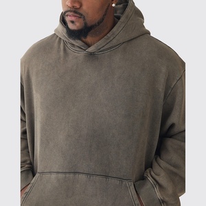 Venta al por mayor de los hombres Vintage Acid Wash Sun Faded Sudadera con capucha desgastada 100% algodón Streetwear Heavyweight French Terry Blank Oversized - Product Image 5