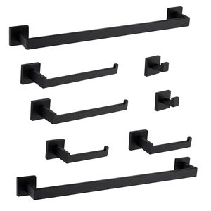 8-Piece Bathroom <b>Hardware</b> Set with Robe Hooks for Your Modern Bathroom - Product Image 1