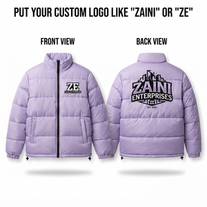Chaqueta Acolchada para Hombre, Premium, con Exterior de Poliéster de 280 GSM, Abrigo Cálido de Invierno, Color Lavanda, Logotipo Personalizado con Impresión por Transferencia de Calor, OEM Personalizado - Product Image 1