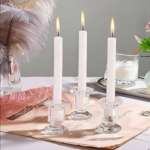 Ensemble de bougies coniques élégantes en cire de soja et paraffine blanches, sans fumée, non parfumées, pour le Ramadan, les célébrations de l'Aïd, les mariages, Pâques - Product Image 3