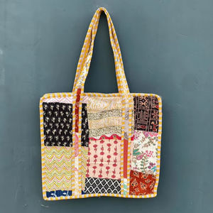 Bolso Tote de Algodón Acolchado con Correa para el Hombro, Estampado de Jungla, Estilo Boho, Capacidad de 1-1.9L - Product Image 1