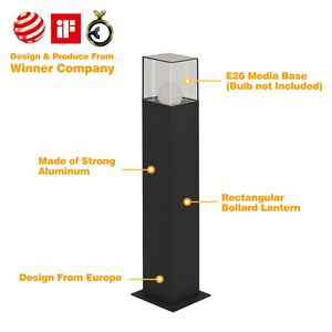 Luci Moderne per Sentieri e Vialetti 12226 con Cavo e Base per Lampadina E26 - Lampadina Non Inclusa - Product Image 3