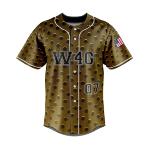 W4G Baseball Jersey Men's Polka Dot Design 100% <b>Polyester</b> Breathable Short Sleeve Custom Sport Apparel Adult Size - Product Image 2