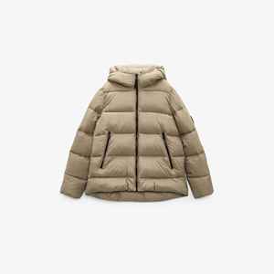 Veste matelassée à capuche, hiver, décontractée, coupe-vent, rembourrage en polyester épais, fermeture éclair, couleur unie, coupe classique, unisexe - Product Image 1