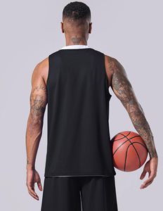 Ensemble d'uniformes de <span class=keywords><strong>basket</strong></span>-<span class=keywords><strong>ball</strong></span> unisexe, débardeur sans manches en maille avec short à cordon de serrage, respirant, couleur unie, toutes saisons, pour adultes - Product Image 2