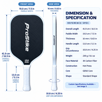 Raquette de pickleball en fibre de carbone 3K, noyau GEN3 pressé à chaud pour l'entraînement performant, fabrication OEM personnalisée, marque privée, vente en gros