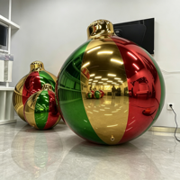 Décoration de Noël en forme de bulle miroir gonflable, sphères suspendues, grande boule miroir gonflable brillante, ballon miroir