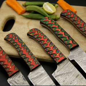 Elegant Damascus Steel Kitchen Knife Set Modern Premium Design Professional Cooking Knives Durable Construction Kitchen <b>Tool</b> Set - Product Image 5