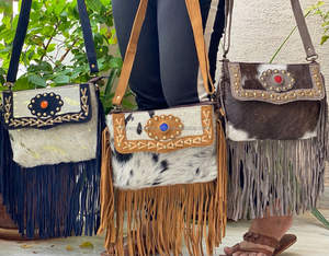 Bolso de mano de piel de vaca, bandolera única - Product Image 2