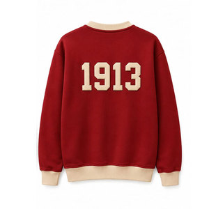 Sudadera Delta Sigma Theta DSL con Letras Bordadas, Cuello Redondo, Color Crema y Rojo, Manga Raglán, Unisex, Informal, Tejida, 100% Algodón - Product Image 6