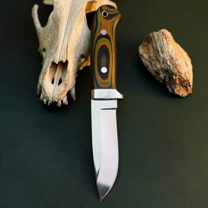 Cuchillo de Caza Hecho a Mano, Hoja Fija de Acero de Damasco, Cuchillos de Caza para Bushcraft, Mango de Resina de Madera, Funda de Cuero, TARJ ENTERPRISES - Product Image 4