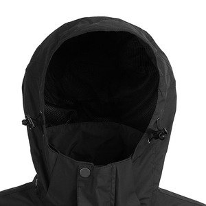 New Customised Unisex Dog Trainers Black Waterproof Hooded Hard Shell Jacket With <b>Zip</b> Fly And Pockets Regular Fit All Seasons - Product Image 3