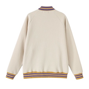 Omega psi phi <b>Neutral</b> Varsity Fleece Jacket Women's College Greek Apparel 2025 Embroidered Chenille Logo Solid Quilted Winter - Product Image 2