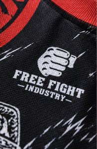 Free Fight Industry Men's Short Sleeve Rash Guard <b>Compression</b> <b>Shirt</b> Quick Dry <b>Black</b> Red Sublimation Print Front Logo - Product Image 6