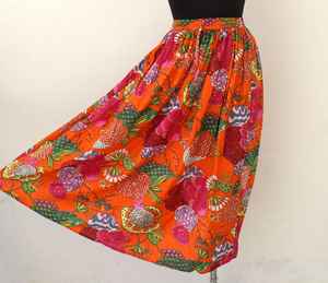 Vestido Maxi de Algodón Estampado a Mano con Estampado Floral, Talla Única, Falda Larga Informal para Mujer para el Verano - Product Image 5