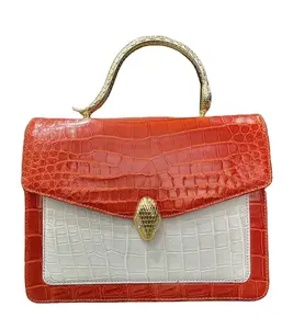 Sac à main en cuir de Crocodile véritable, fabricant professionnel, fourre-tout pour dames, sac à main personnalisé en cuir