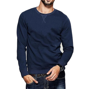 Sudadera de cuello redondo para hombre, color azul marino oscuro, manga larga, informal, para otoño e invierno - Product Image 4