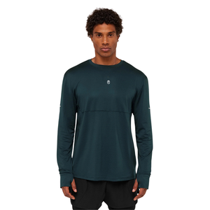 <b>Mens</b> Running Long Sleeve T <b>Shirt</b> <b>Blue</b> Oversized Fit Lightweight Quick Dry Gym Training Athletic Sports Top - Product Image 2