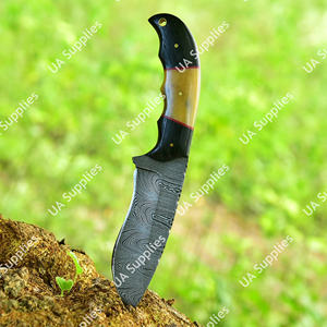 Cuchillo de Caza y Camping de Acero de Damasco Profesional de Alta Calidad con Soporte OEM/ODM, Hoja Fija de Espiga Completa, Extra Afilado - Product Image 4