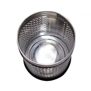 Cubo de Basura Perforado Abierto de Acero Inoxidable Sin Tapa, Cubo de Basura Moderno para el Hogar y la Oficina - Product Image 3