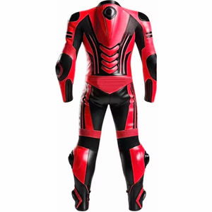 Combinaison de moto unisexe en cuir véritable rouge coupe-vent de qualité supérieure, tenue de course très vendue pour la moto et les courses automobiles - Product Image 3