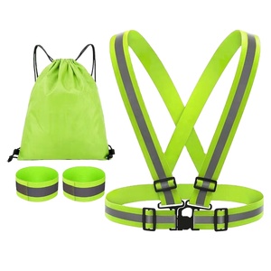 Cinturón de ropa de seguridad reflectante ajustable de alta visibilidad Chaleco reflectante para correr de noche con correas de seguridad chaleco elástico para correr - Product Image 3