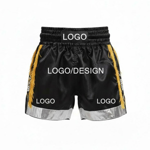 Shorts d'entraînement Muay Thai professionnels Hip Hop, broderie traditionnelle de boxe thaïlandaise, satin léger, shorts de kickboxing Muay Thai - Product Image 2