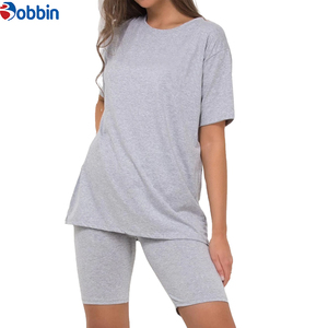 Conjuntos de Verano para Mujer, Shorts y Camisetas, Traje Deportivo Corto, Tendencia de Verano, Logotipo Personalizado, Conjunto de Dos Piezas de Algodón - Product Image 6