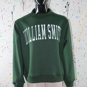 Willam SMITH เสื้อสเวตเตอร์คอ100% สีขาวปักลาย, เสื้อกันหนาวคอกว้างโปรดักชั่นในเมือง - Product Image 1