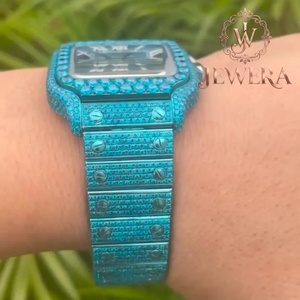 Montre Hip Hop pour Homme avec Diamants Moissanite, Bijou de Luxe pour Mariages, Fêtes, Festivals et Tenues Quotidiennes – En Vente - Product Image 5