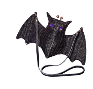 Bolsa de Almacenamiento Hecha a Mano con Forma de Murciélago de Ratán, con Ojos Azules, Diseño de Animales, Cesta Tejida, Diseño Portátil - Product Image 3