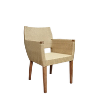 Chaise de salon moderne en bois avec dossier tressé, dossier solide, assise rembourrée en mousse, pieds en bois, meuble de loisirs fait main pour l'intérieur de la maison