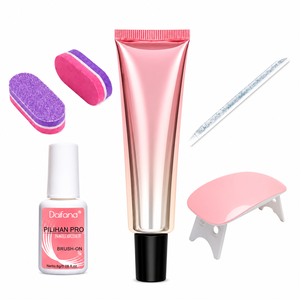 Kit d'adhésif solide pour ongles avec colle à appliquer au pinceau et bandes exfoliantes pour le soin des ongles - Product Image 1