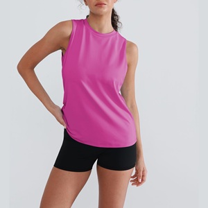 Camisetas sin mangas de cuello redondo para mujer, estilo deportivo, ajuste atlético regular, chaleco de entrenamiento para damas, estilo liso, ropa deportiva diaria - Product Image 1