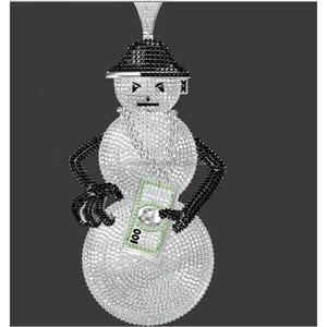 Custom Character Pendant With Lab Grown Diamond 925 Sterling Silver <b>Money</b> Theme Hip Hop Fashion Jewelry - Product Image 3
