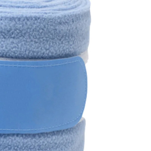 Bandages de protection pour jambes de cheval en polaire de couleur unie pour les soins équins Bleu - Product Image 2