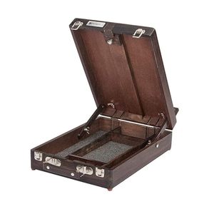 Chevalet de table portable multifonctionnel moderne réglable en noyer et hêtre, boîte de rangement polie et peinte pour artiste - Product Image 3