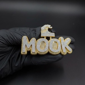 Broche Mook Diamond en argent 925 plaqué, diamants ronds brillants cultivés en laboratoire, style hip-hop, bijoux unisexes - Product Image 5