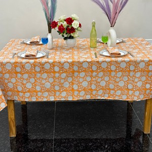 Floral Printed Cotton <b>Tablecloth</b> Classic Ethnic Design Rectangular Washable Home Use - Product Image 3