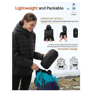 <b>Women's</b> <b>Packable</b> Puffer <b>Jacket</b> Lightweight Waterproof Warm Full Zip Quilted Winter Coat with Hood Casual Outdoor Cold Weather - Product Image 5