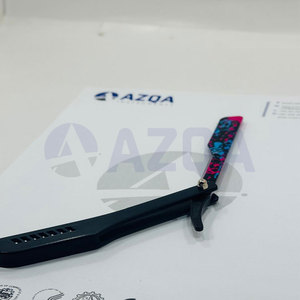 Stainless Steel Splatter Paint Straight Edge <b>Razor</b> with Black Plastic Handle for Disposable <b>Blade</b> Barber Shaving - Product Image 4