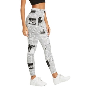 100% algodón diseño personalizado pantalones de gimnasio de cintura alta para mujeres Maxi Fitness Leggings para Yoga correr y entrenamiento sublimación - Product Image 6