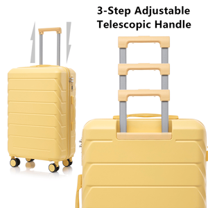 Valigia Trolley di Lusso 3-in-1 in ABS e PC con Serratura TSA, 20/24/28 Pollici, Asta in Ferro, Lega di Alluminio, Giallo Vino, Elegante e alla Moda - Product Image 3