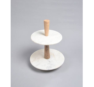 Marble Cake <b>Stand</b> Platter Best Selling Sale 2 Tier Wood Handle <b>Cupcake</b> <b>Stand</b> Modern design cake <b>stand</b> - Product Image 1